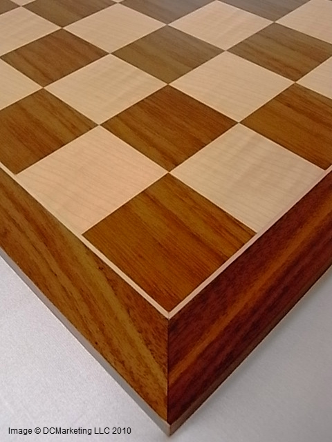 Deluxe Walnut and Maple Wood Veneer Chess Board - 50 cm